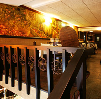 Staircase and railing with numerical control cutting. Restaurant. Gijn.