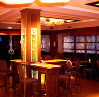 Furniture, bar and covering walls. Restaurant. Gijn.