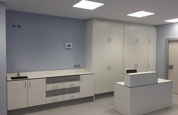 furniture and counter, in compact, for hospital in Soria