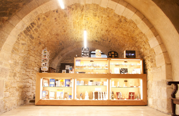 Countertop display with illuminated windows. Oviedo Cathedral shop. Asturias.