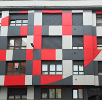 Trespa facade. building Gijn