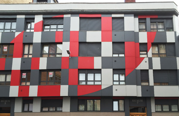 Trespa facade. building Gijn